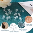 thumbnail image 5 of 1box 60 sets 6 style Star & Flower & Bowknot & Heart & Clover & Ball Tiny Resin Stud Earrings with Ear Nut for Women WhiteSmoke 4~14x3~7mm Pin: 0.8mm 10 sets/style, 5 of 8