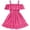 Hot Pink., variant on Toddler Girls Off-the-Shoulder Midi Dress,Summer Elastic Waisted Sundress,Toddler 1-5 Years Solid Color Off-the-Shoulder Ruched Ruffled Hem Dress Crew Neck