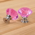 thumbnail image 5 of Cupboard Drawer Handles Crystal Glass Cabinet Knobs Pulls Interior Door 30 Mm Pink, 5 of 6