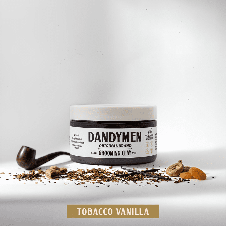 Dandymen Collection Strong Hold Matte Grooming Clay 3.4 oz Tobacco