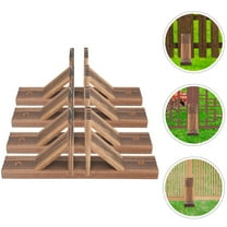 Greenadscape 4Pcs Brown Wooden Fence Support Brackets for Garden and Yard Stabilization