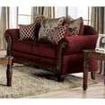 thumbnail image 3 of Furniture of America Grive Traditional Chenille 2-Piece Sofa Set in Wine, 3 of 8