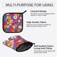 thumbnail image 3 of Yayeee Oven Mitts and Pot Holder Set of 2 Heat Resistant Kitchen Gloves Baking Hot Pad, Red Whimsical Floral, 3 of 5