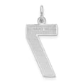 thumbnail image 4 of 14k White Gold 14kw Large Brushed Diamond-cut Number 7 Charm Pendant, 4 of 4