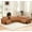 Ginger Sectional-A, variant on Caberryne Power Recliner Sectional Sofa for Living Room, 5-Seater Leather Corner Sectional Couch with Dual Recliners, L Shaped Couch with Storage Console/Cup Holders/30'' Super Wide Seat(Ginger)