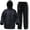 Black, variant on Rain Suit for Men Women Ultra-Lite Rain Gear Jacket with Pants 3-Piece Portable Ripstop(Black,Medium)