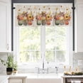 thumbnail image 5 of Fall Thanksgiving Valances for Windows Pumpkin Sunflowers Linen Texture Rod Pocket Curtain Valance Window Treatment Short Curtains for Kitchen Living Room, 60"x18", 5 of 5