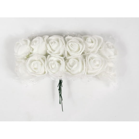 CalCastle Craft 144 pc Mini Foam Flowers with Plastic Wire Bind to Decor Centerpieces for Wedding and Party
