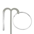 thumbnail image 2 of X & O Women's Silver Plated Polished 5mm X 60mm Hoop Earrings, 2 of 7