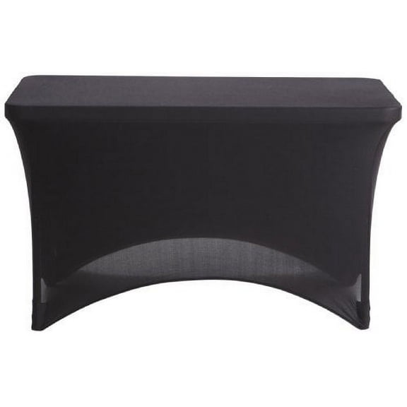 Black Stretch Fabric Table Cover, 4'