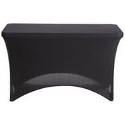 Black Stretch Fabric Table Cover, 4'