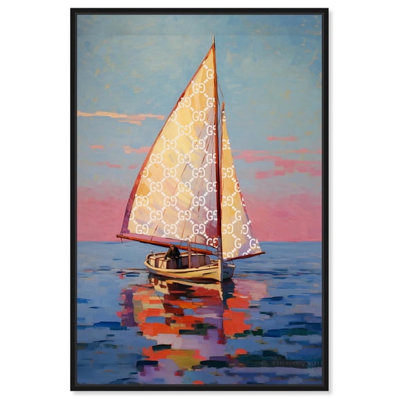 Contemplating Glam at High Seas Canvas Glam Coastal Wall Art by Art Remedy, Black Frame, 10" x 15"