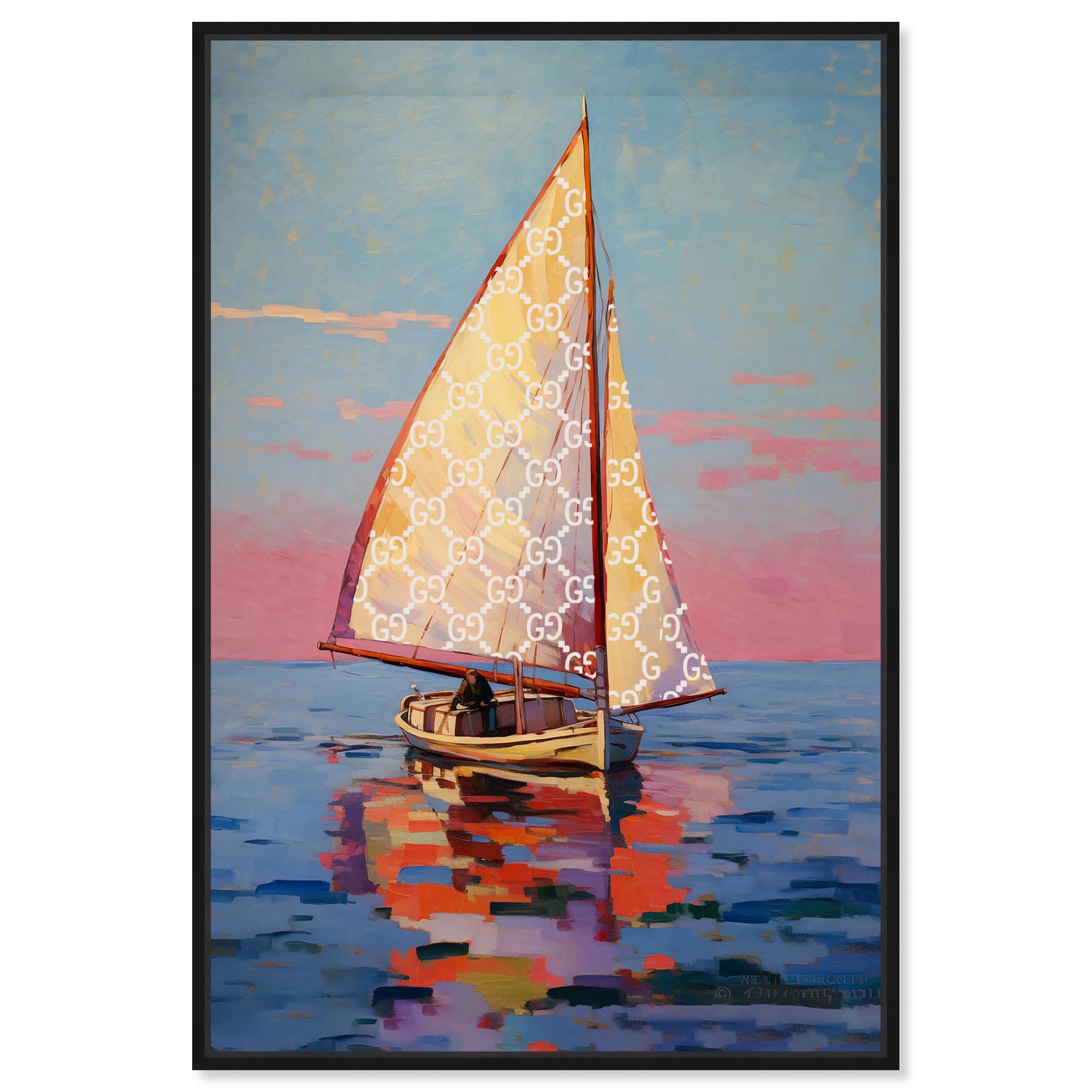 Contemplating Glam at High Seas Canvas Glam Coastal Wall Art by Art Remedy, Black Frame, 10" x 15"