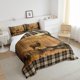 thumbnail image 4 of Juego de edredón de ciervo Queen Size, ropa de cama con estampado de animales salvajes y tema de caza., 4 of 7