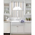 thumbnail image 4 of Beige Grey Striped Kitchen Curtains Swag Valance and Tier Curtains Set 24 Inch Length, Geometric Vertical Stripes White Rod Pocket Drape Panels Pair Swag Curtain for Bathroom/Cafe/Window, 4 of 6