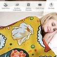 thumbnail image 3 of Chilfamy  Ramen Blanket Cute Ramen Noodle Soup Japanese Food Yellow Blanket Throw for Kids Adults, Ramen Decor Ideas, Soft Lightweight Flannel Blankets for Bedroom Living Room White, 3 of 6