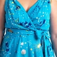 thumbnail image 2 of Miss Lavish London Women's Plus Size Dresses Retro Floral Rockabilly 40s and 50s Vintage Fashion [GALAXY-TURQ-20], 2 of 5