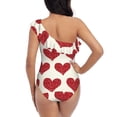 thumbnail image 6 of Yiaed Love Print Women One Piece Swimsuits Tummy Control One Shoulder Bathing Suits Pattern Ruffle Swimwear-X-Large, 6 of 8