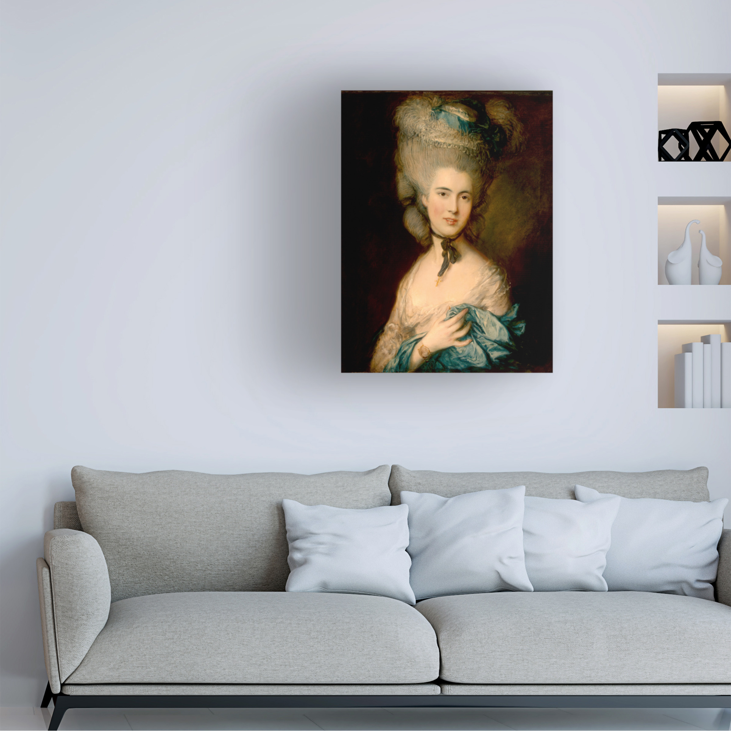 Gainsborough 'A Woman In Blue' Canvas Art