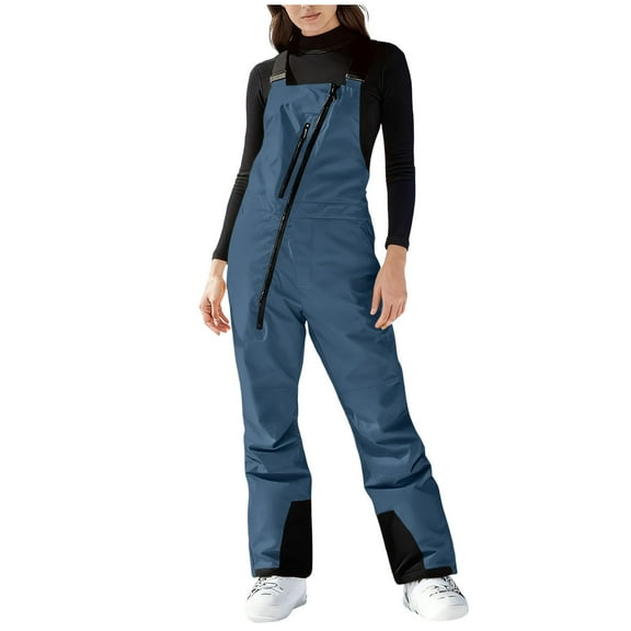 qucoqpe Women's Snow Overalls Waterproof Windproof Insulated Romper Snowpants One Piece Snowsuit Ski Pants