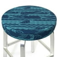 thumbnail image 3 of Bingfone 14 Inch Padded Round Bar Stool Cover Cushion With Elastic Fabric Round Chair Seat - Turtles And Waves, 3 of 7