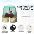 thumbnail image 3 of Balery Elehpant And A Giraffe Looking At The Sea Mens Swim Trunks Swim Shorts for Men Quick Dry Inseam Beach Shorts with Compression Liner Pocket-Small, 3 of 9