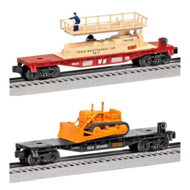 Lionel CSX Flatcar and Maintenance Car 2pack