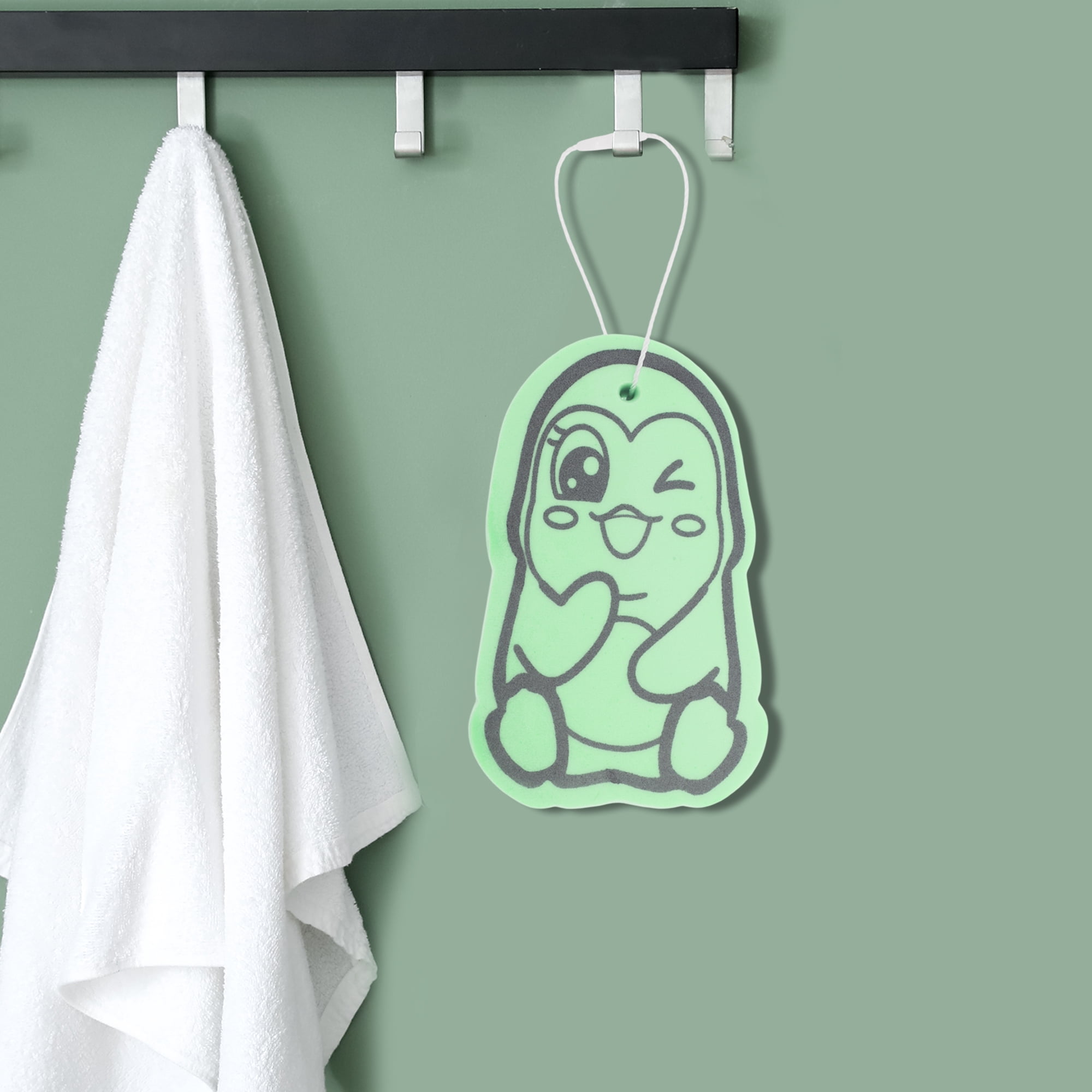 Unique Bargains Penguins Pattern Bath Sponge Body Scrubber 1 Pc Cyan