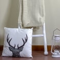 thumbnail image 2 of 17.5 White and Brown Faux Fur Reindeer Throw Pillow Cover, 2 of 5
