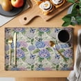 thumbnail image 2 of Purple Hydrangea Placemats Set of 6, Spring Floral Elegant Pastoral Vintage Placemats for Dining Table, Place Mats for Kitchen Tabletop, Waterproof Wipeable Dining Table Mats Set, 2 of 9