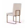 thumbnail image 3 of Benjara 24 Inch Dining Chair Set of 2, Brass Steel Frame, Beige Velvet Upholstery, 3 of 6