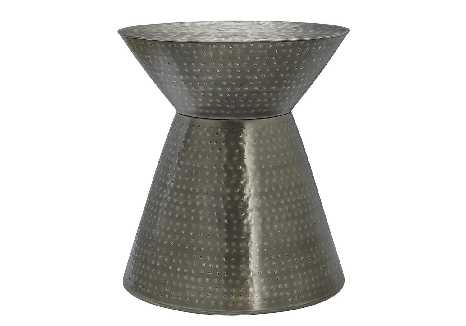 Monarch Specialties Accent Table, Drum, Side, End, Nightstand, Lamp, Living Room, Bedroom, Grey Metal, Contemporary, Modern
