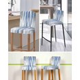 thumbnail image 5 of Blue Gray Bar Stool Covers Set of 6, Modern Simple Abstract White Ombre Texture Stretch Washable Bar Chair Covers with Backs, Removable Pub Counter Height Chair Cover for Kitchen Dining Room Cafe, 5 of 7