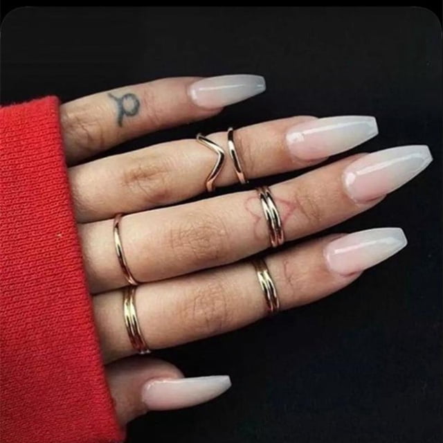 Uñas postizas de cobertura completa para uñas postizas francesas para mujeres y niñas, estilo 6 WD.WDQZL Hogar