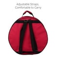 thumbnail image 4 of Compact Snare Drum Bag Backpack Case with Shoulder Strap Outside Pockets Musical Instrument Accessory Red, 4 of 7