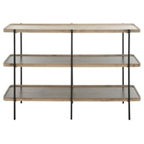 SAFAVIEH Atwell Contemporary 2 Shelf Console Table, Oak/Black (47.3 in. W x 11.8 in. D x 30.3 in. H)