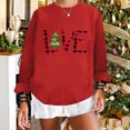 thumbnail image 1 of Chandail en Molleton de Noël pour Femmes 2023 Mode Décontractée Col Rond Imprimé de Noël Manches Longues Blouse Sans Capuche en Solde, 1 of 7