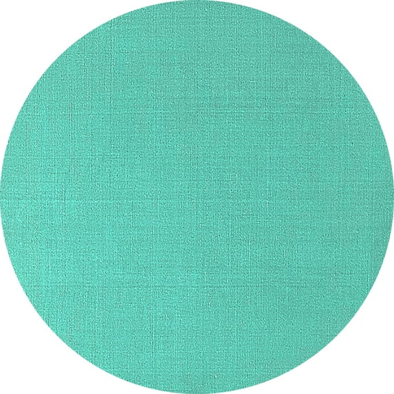 Ahgly Company Indoor Round Oriental Turquoise Blue Industrial Area Rugs, 5' Round