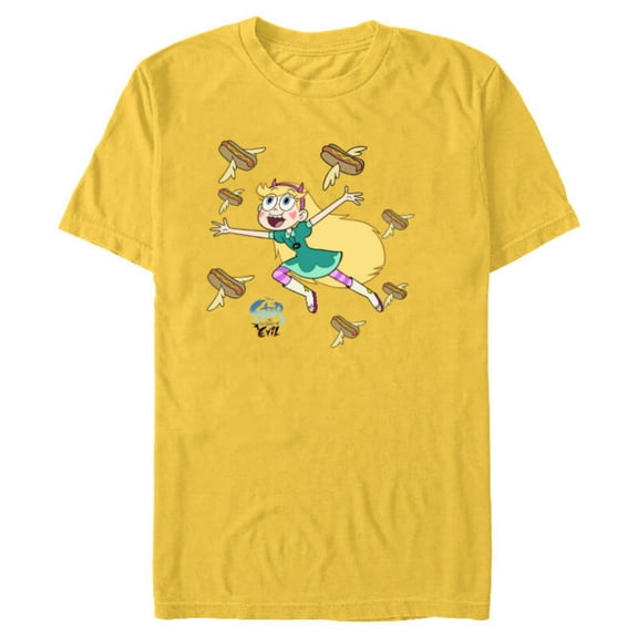 Disney Channel Star vs. The Forces of Evil Hot Dog - Short Sleeve Blended T-Shirt for Adults - Customized-Yellow