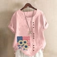 thumbnail image 2 of Cavosen Womens T Shirt Short Sleeve Crew Neck Dressy Patriotic Tee 250 Years Red White and Blue Button Down Graphic Shirt Summer Basic Tops, 2 of 4