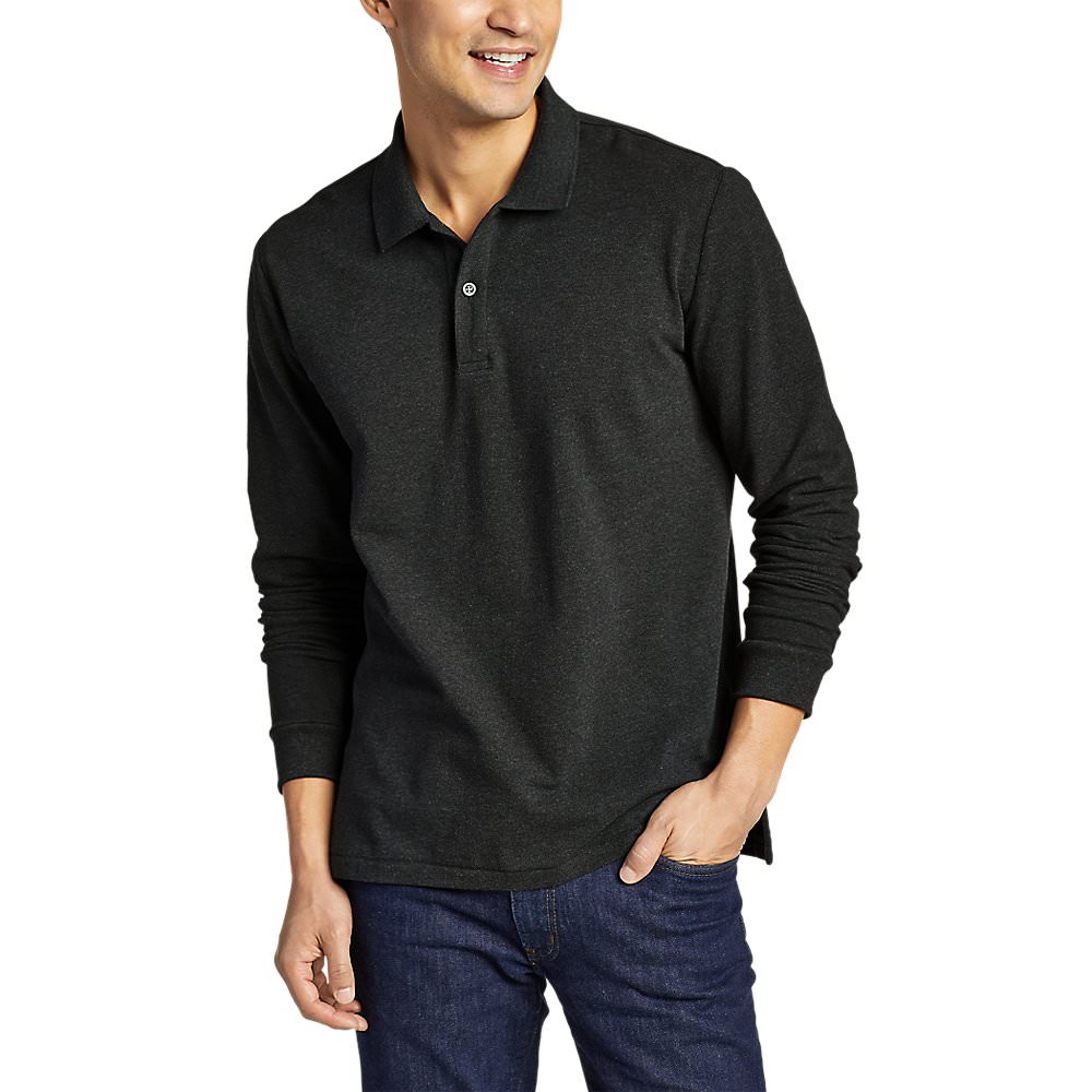 Eddie Bauer Mens Classic Field Pro Long-Sleeve Polo Shirt