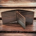 thumbnail image 4 of RFID Bifold Leather Wallet For Men with Flip Up ID in Vintage Buffalo Brown, 4 of 12