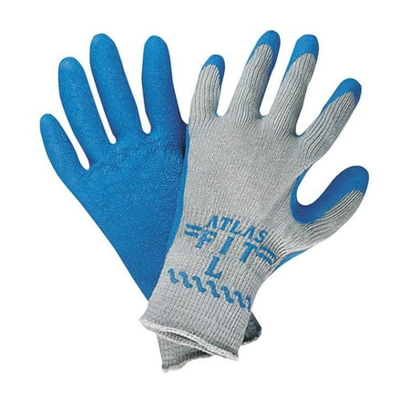 Best Glove 300XXL-11 Size 11 Atlas Fit 300 10 Gauge Light Weight Abrasion Resistant Blue Natural Rubber Palm Coated Work Gloves With Light Gray Cotton And Polyester.., By