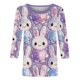 thumbnail image 5 of Xuyuer Women's Easter Printed 3/4 Sleeve T-Shirt, Cute Casual Summer Top Trendy Blouse Outfit for Holiday, 5 of 9
