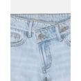 thumbnail image 3 of Wonder Nation Girls Crossover Waist Wide Leg Jeans, Sizes 5-18, 3 of 5
