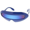 thumbnail image 3 of zeroUV - Futuristic Costume Single Shield Colored Mirror Lens Novelty Wrap Sunglasses 70mm - 70mm, 3 of 5