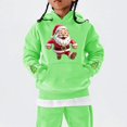 thumbnail image 5 of UACY Girls Christmas Hoodie Kids Cute Preppy Fleece Lined Long Sleeve Santa Claus Graphic Hooded Sweatshirt Fall Winter Pullover Tops (Green, 2-3 Years), 5 of 5