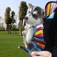 thumbnail image 3 of Mochila transportadora para mascotas, ajustable, frontal para mascotas, mochila transportadora para perros y gatos, bolsa de viaje, con las piernas hacia afuera, fácil de ajustar para viajar, senderismo, acampar, para perros pequeños, gatos, cachorros brillar Electrónica, 3 of 4
