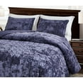 thumbnail image 3 of Chezmoi Collection Piers Purple Velvet Quilt Queen Set, 3-Piece Lush Plush Distressed Velvet Bedding All Season Lightweight Bedspread, Brushed Microfiber Reverse with Double Square Stitch, 3 of 9