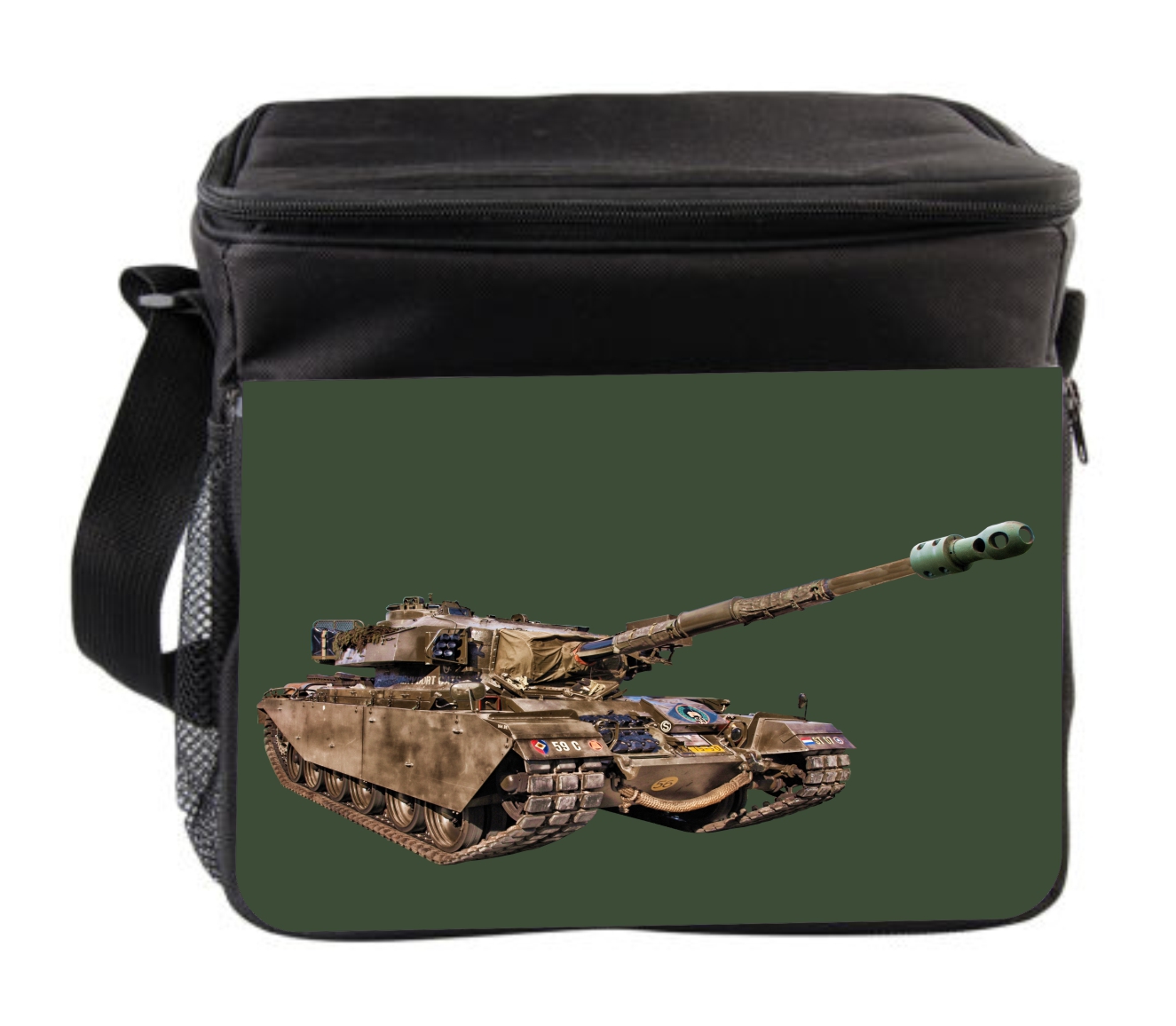 Military Army Tank on Green Cross Body Thermo Cooler Lunch Bag For Kids